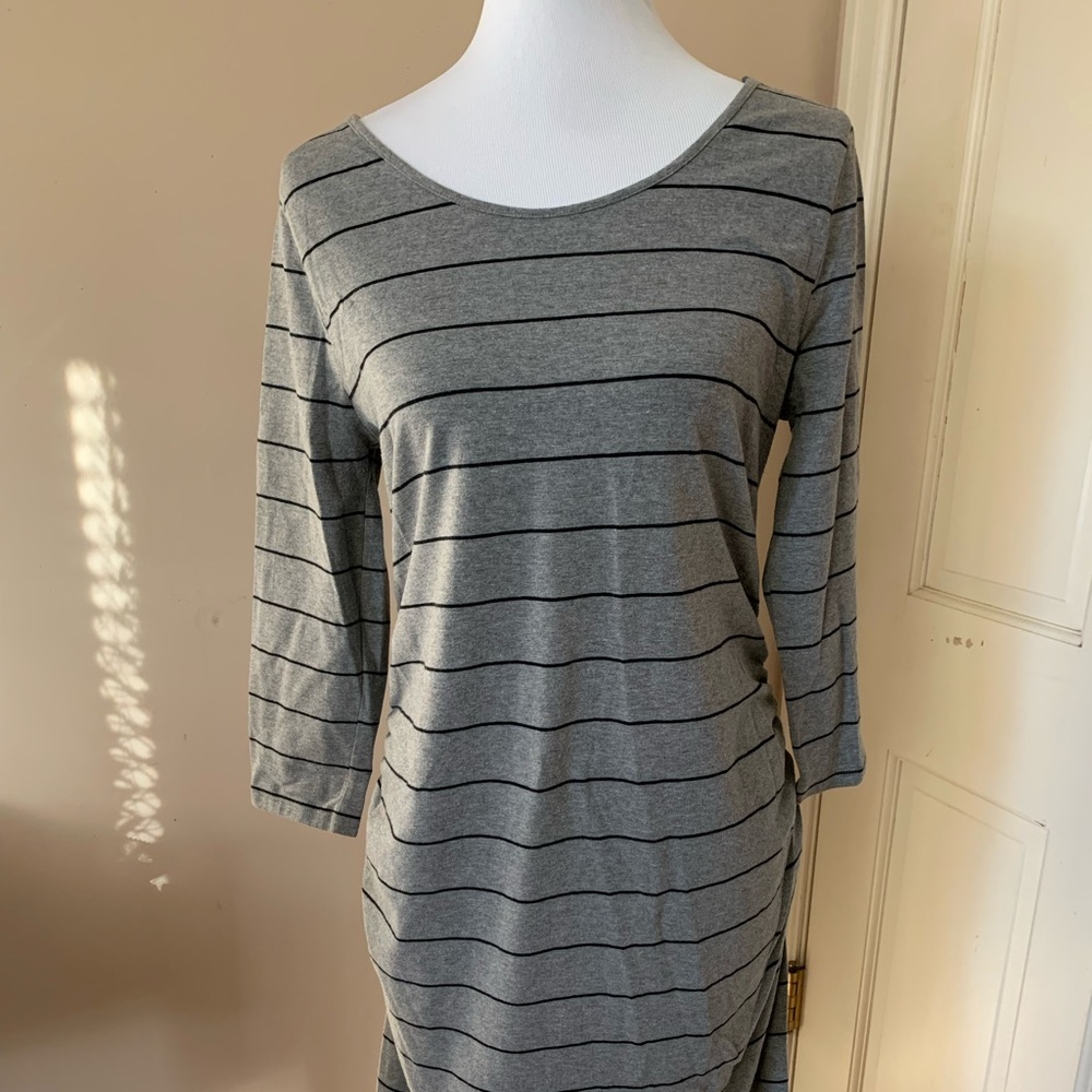 Isabel maternity large long sleeved striped dress